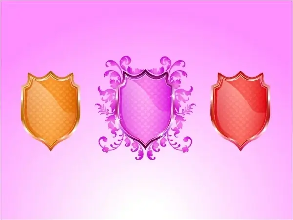 colorful heraldic shields decoration vector illustration