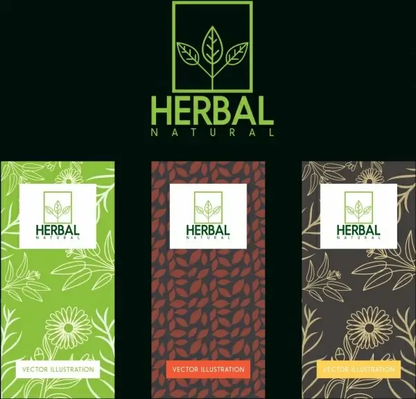 herbal leaflet cover sets multicolored leaves decoration