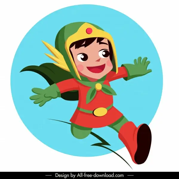 hero girl icon superwoman costume sketch cartoon character