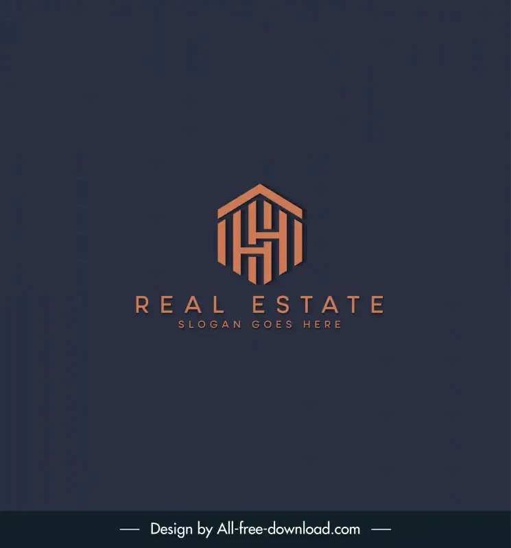 hh and house logo for real estate modern elegant flat symmetric design
