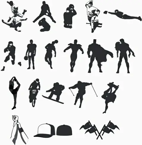 High Quality Sport and Hero Silhouettes Collection  Vector