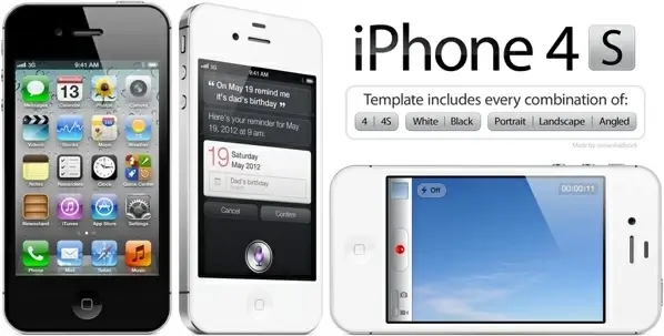 High Resolution iPhone 4/4S PSD Template