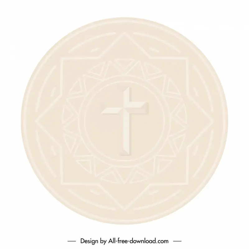 holy cross host religion icon symmetrical geometry design circle shape