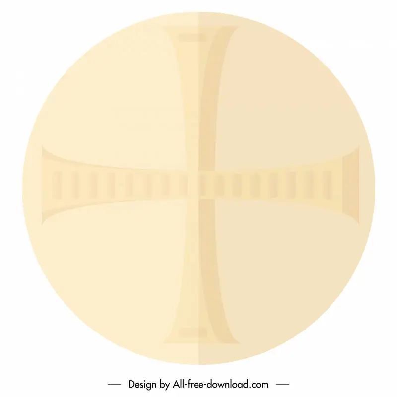 holy cross host sign icon flat symmetric circle shape