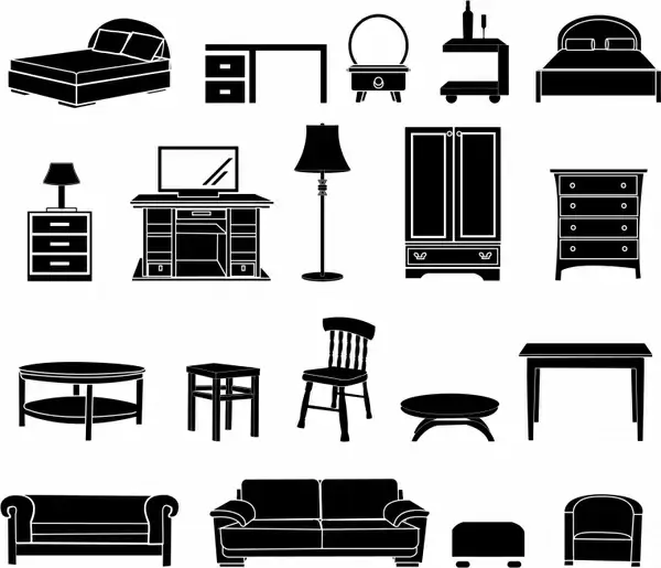Home Furniture black and white icon