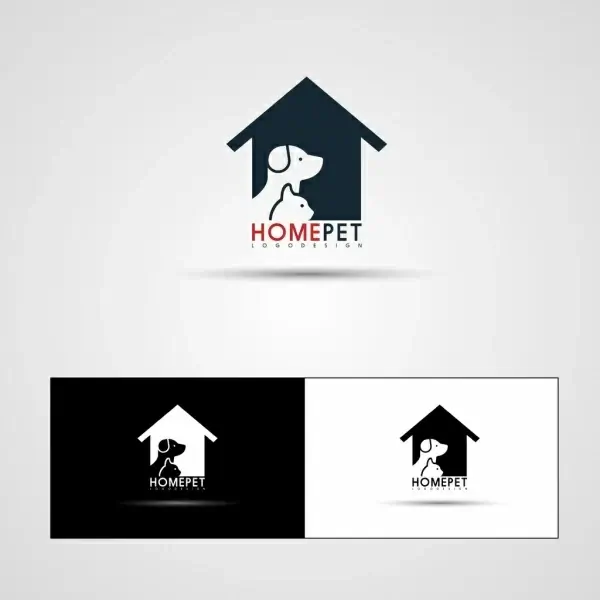 home pet logotypes dog cat icons decoration