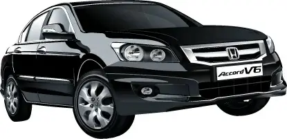 accord car advertisment design realistic black sedan type