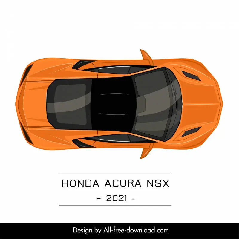 honda acura nsx 2021 car model icon top view symmetry design