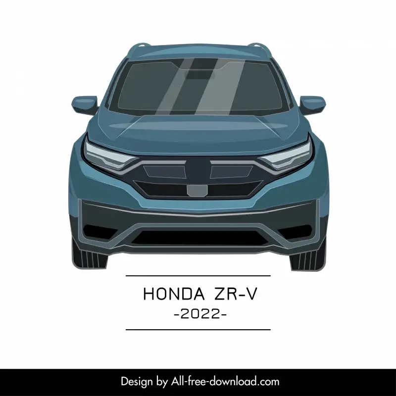 honda zr v 2022 car model icon modern symmetric front view design 
