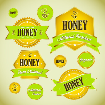 honey labels vector