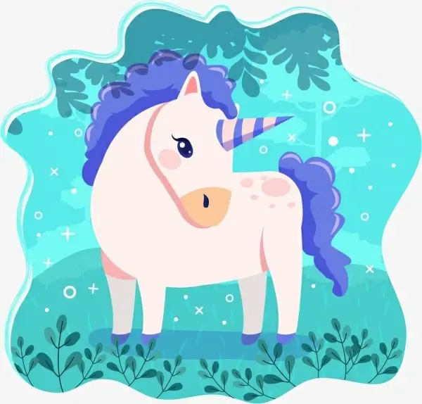 horse background unicorn icon multicolored design