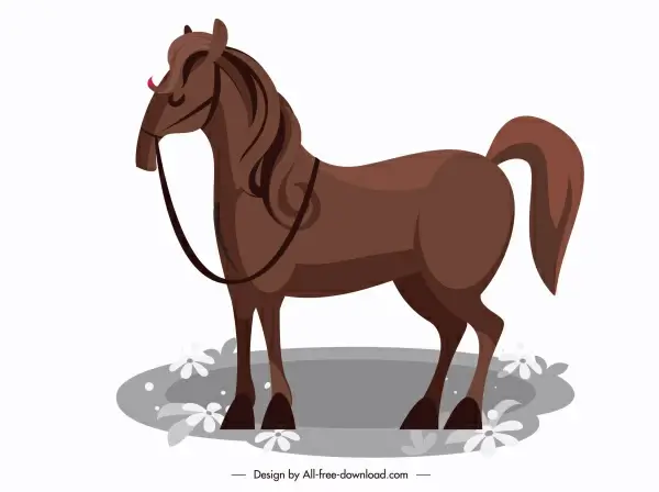 horse icon dark brown sketch