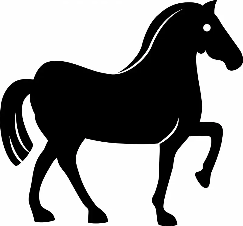 horse logo flat silhouette icon