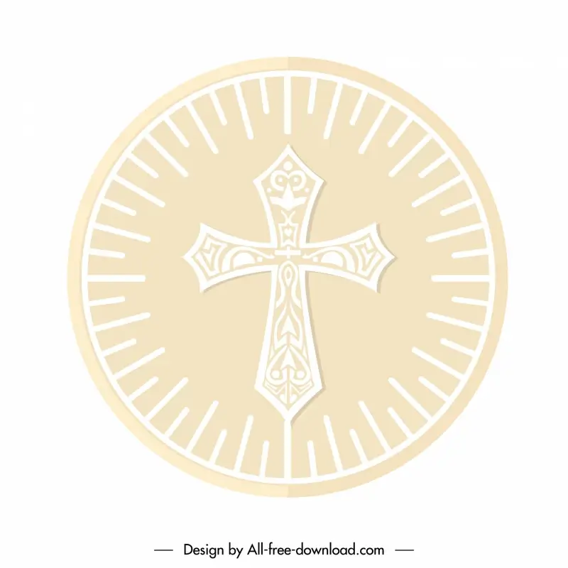 host religion icon holy cross rays decor round shape