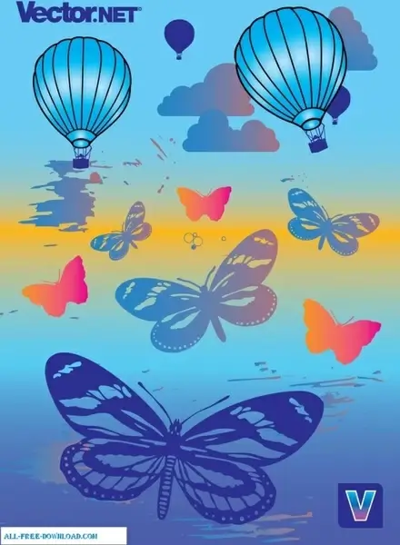 Hot Air Balloons and Butterflies