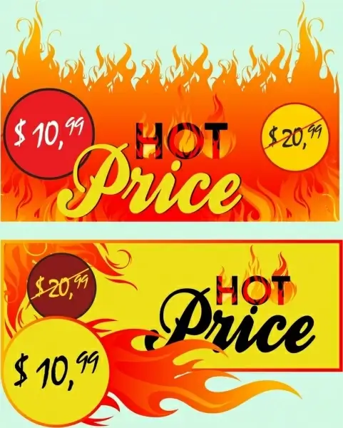 hot sales banner red flame texts decoration