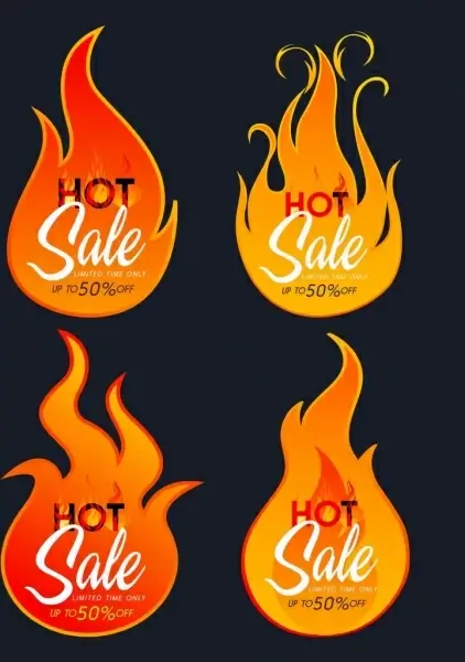hot sales design elements red flame icons