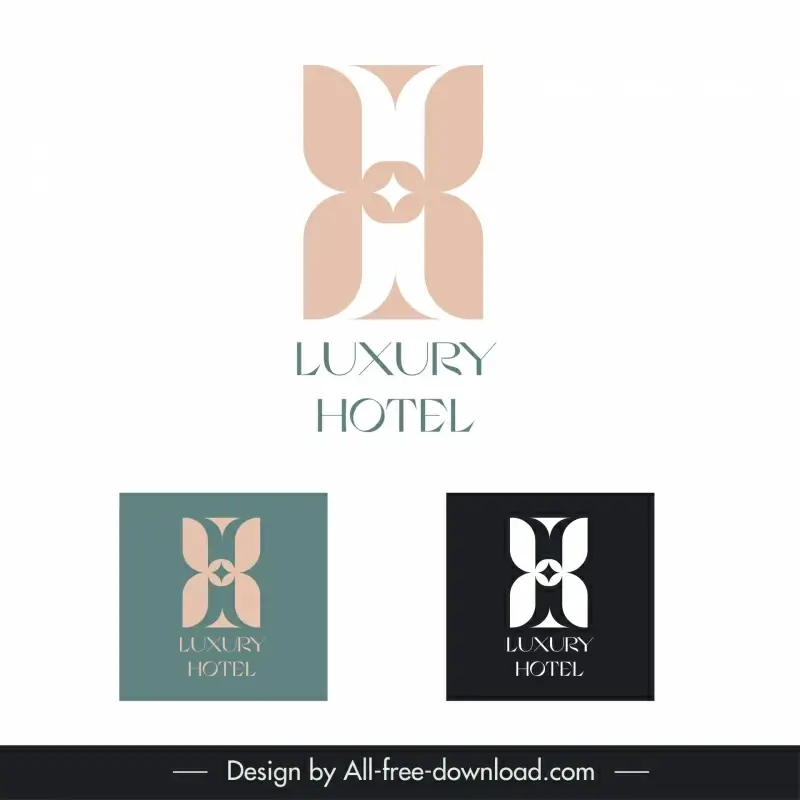 hotel homestay logo symmetric floral shape