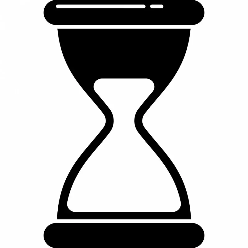 hourglass sign icon flat symmetric black white outline
