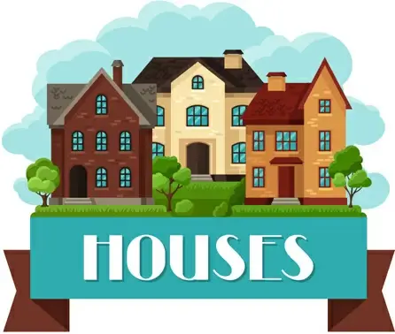 house flat style vector background