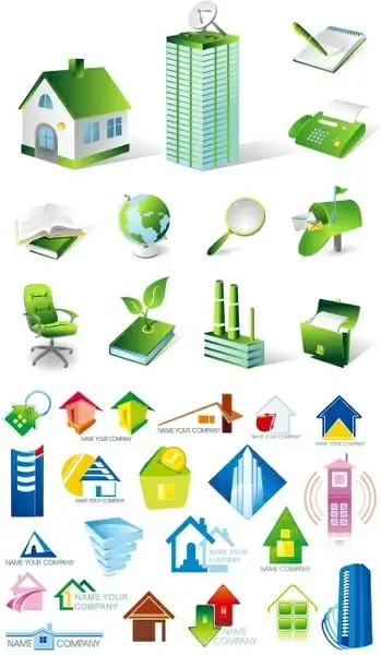house real estate theme icon vector