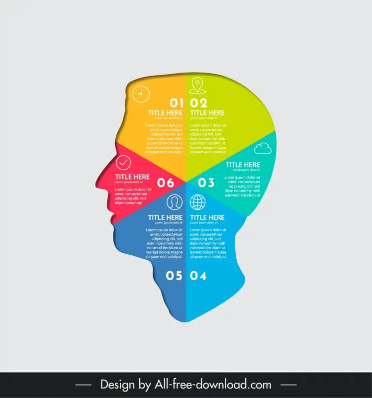 human head infographic template mane face layout