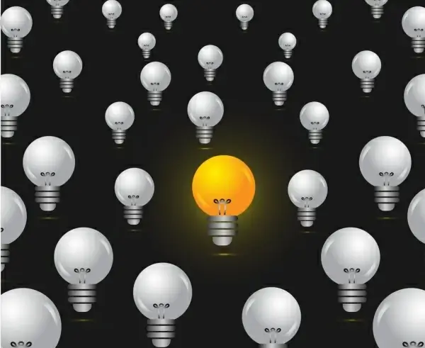 idea concept background lighted bulb decoration repeating style