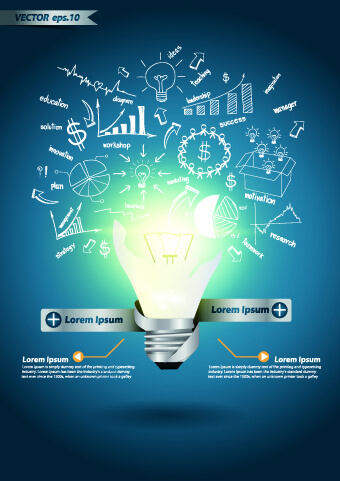idea infographics with bulb vector graphic