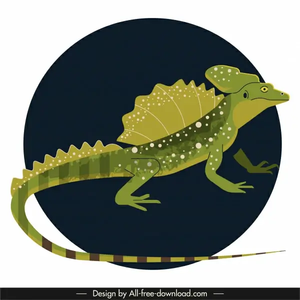 iguana icon dark 3d classic design