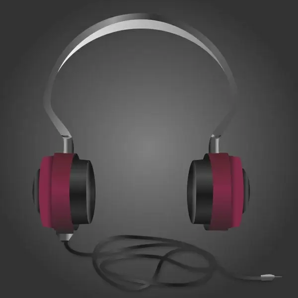 illustrated detailed music headphones