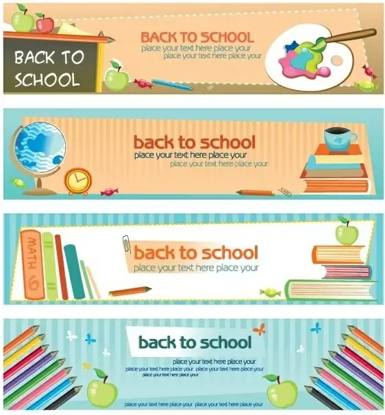 illustration style of education theme banner design template vector 2