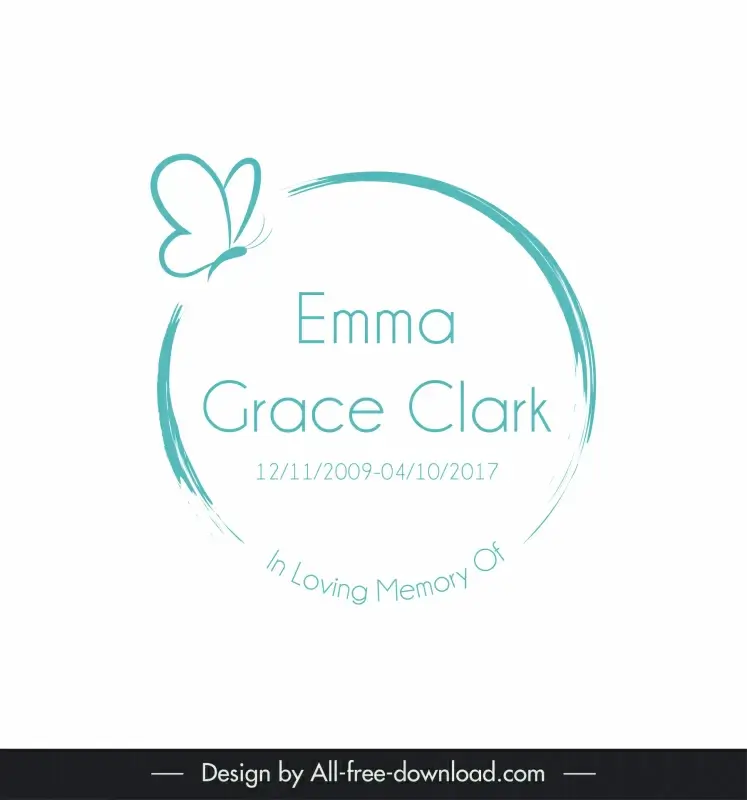 in loving memory wedding card design elements elegant classic butterfly circle decor