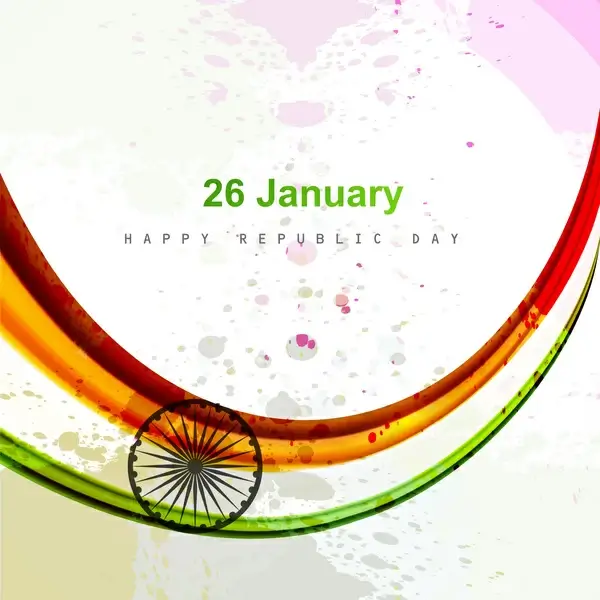 indian flag indian republic day and independence day illustration tricolor stylish wave vector