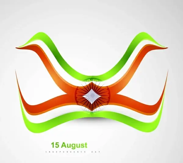 indian flag stylish creative wave vector illustration