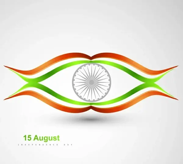 indian flag stylish tricolor creative wave vector