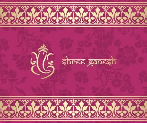 indian floral ornament with pink background vector