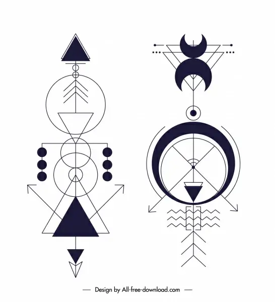indian traditional tribal tattoo template flat geometric symmetry