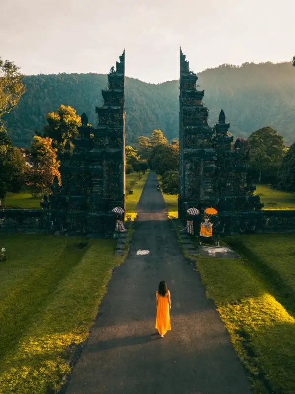 indonesia countryside picture contrast elegant architecture mountain scene