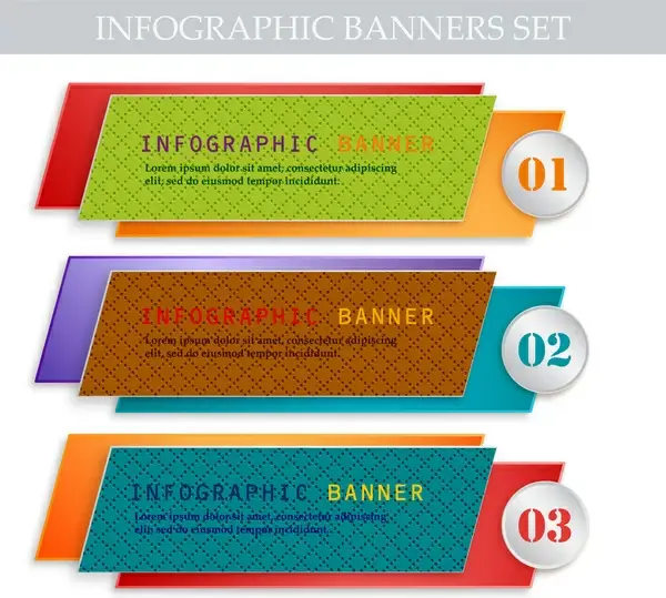 infographic banners set with 3d design style