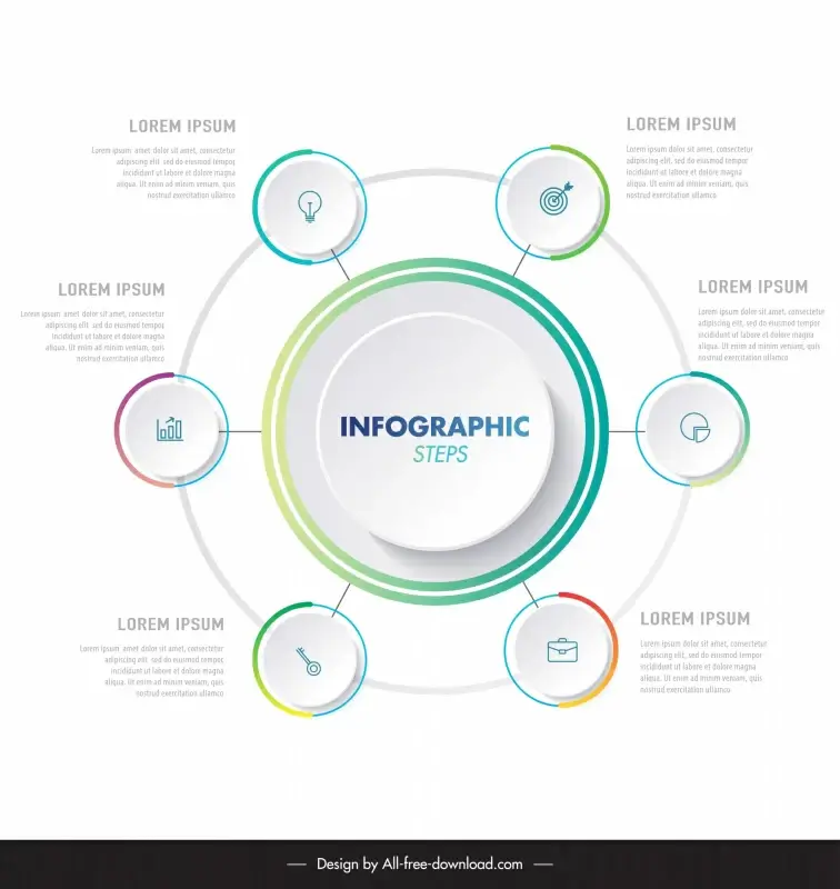 infographic circle template symmetric elegant design 