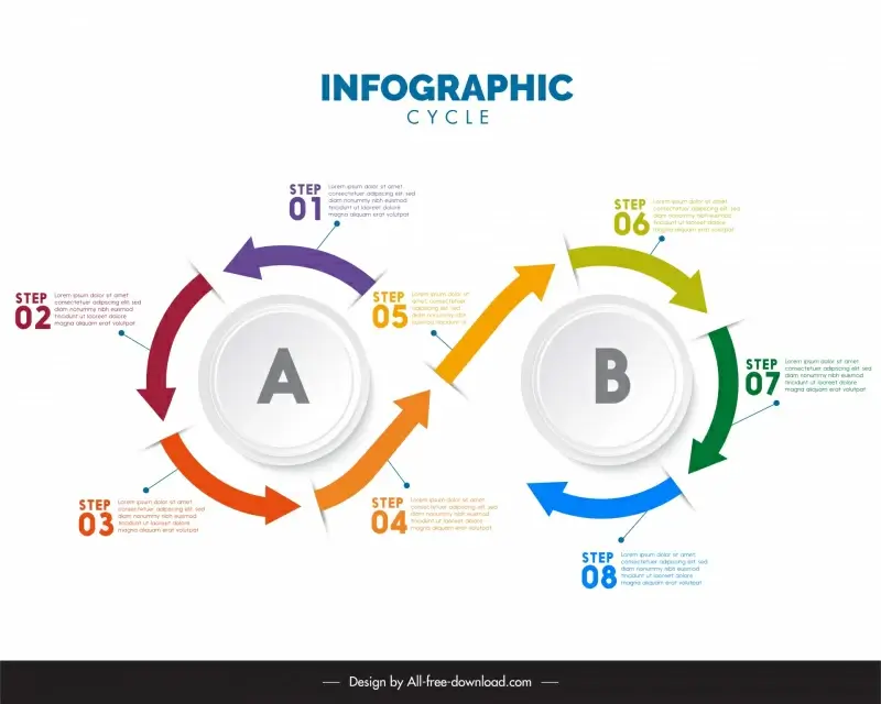 infographic cycle template elegant arrows circle layout