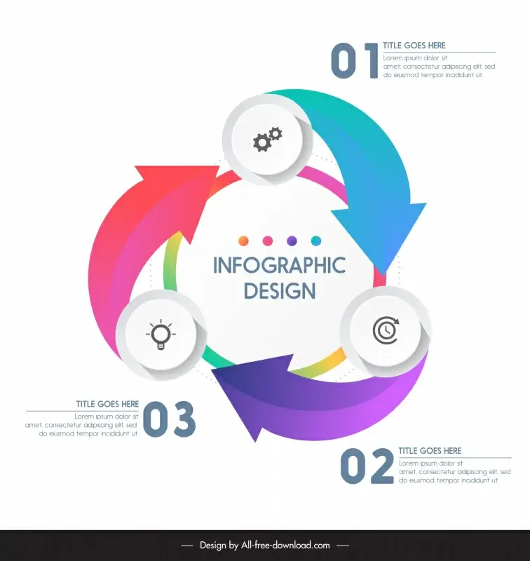 infographic cycle template modern dynamic circles layout