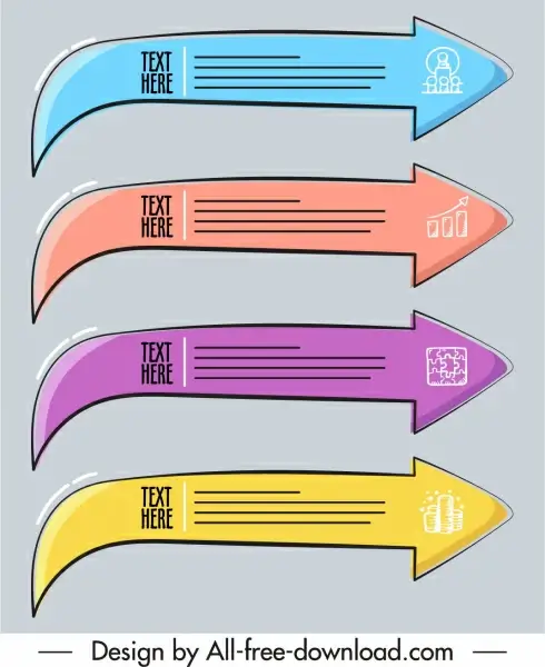 infographic design elements classic flat arrows sketch