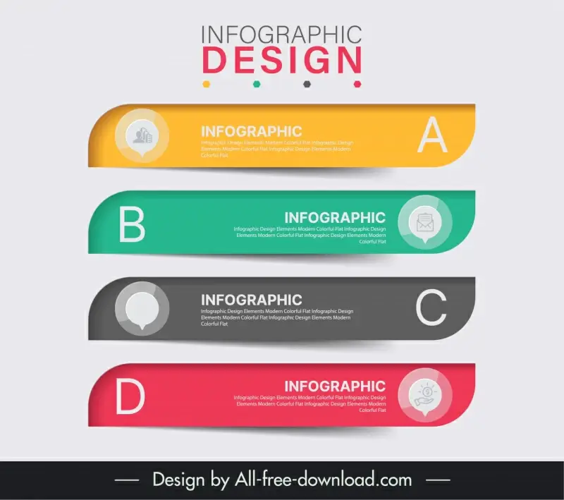 infographic design elements modern flat horizontal bars