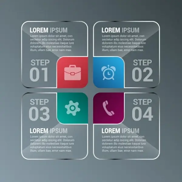 infographic design elements rounded squares decoration