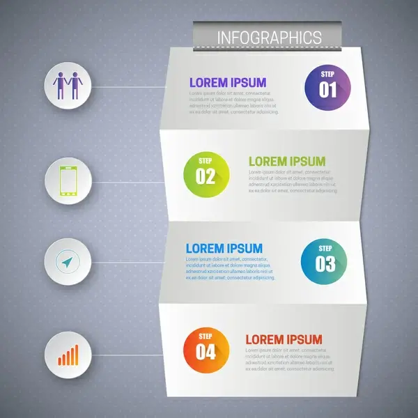 infographic design with 3d folded page
