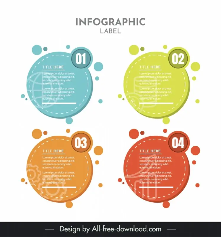 infographic label template flat circles blurred ui 