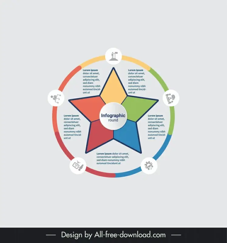 infographic template circle star shape  design  