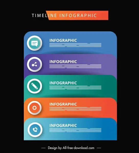 infographic template modern colorful layers sketch