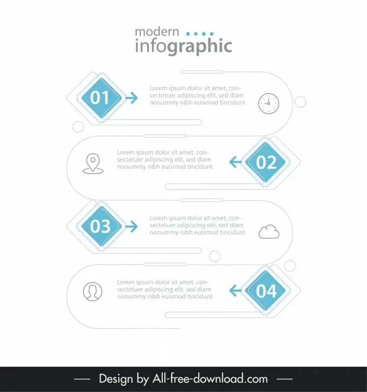  infographic template modern flat geometric shapes